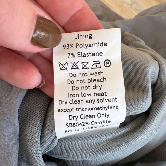 House of CB Camille Dove Grey Silk Mini Dress Size XS - Picture 6 of 8